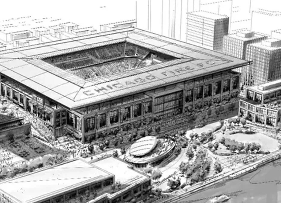 Chicago Fire FC reveals plans for new $650 million stadium at The 78 in South Loop